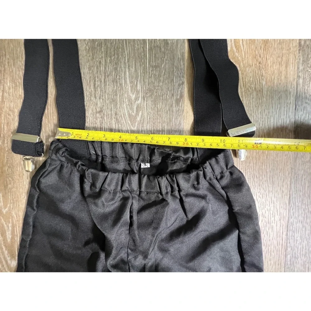 Unbranded Firefighter Costume Pants Kids Large Black Reflective Bunker Gear